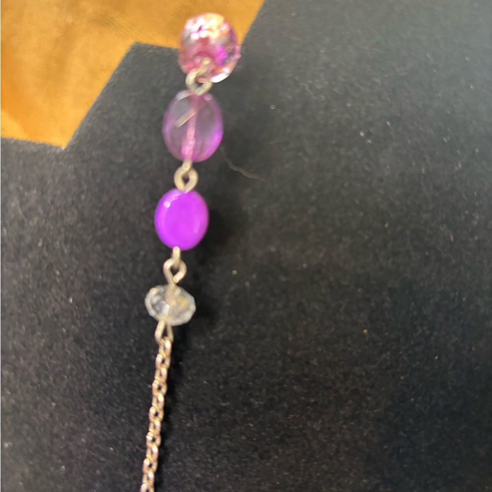 Vintage‎ Amethyst and Crystal Necklace - Picture 4 of 4